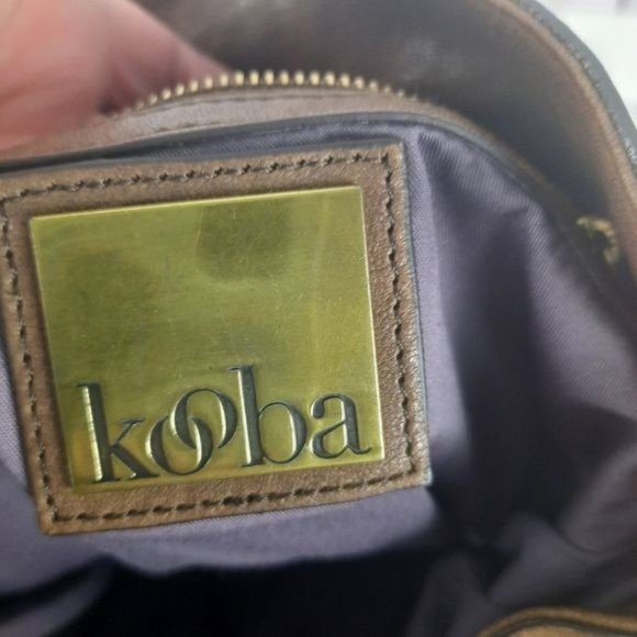 Kooba Colorblock Leather Cognac Satchel Bag Large - Picture 14 of 16